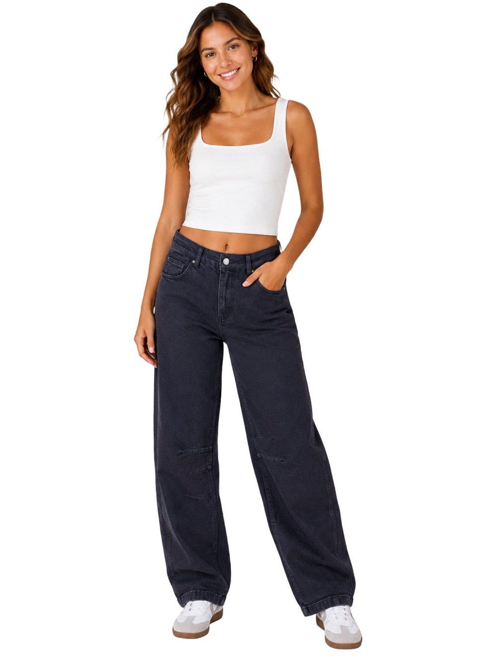 FlaminGals Washed Black Barrel Jeans - Size XL